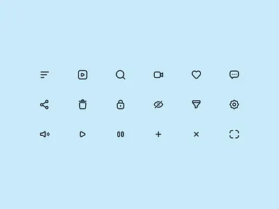 Preffy - Iconograpghy app app icons delete icon design designer essential filter icon heart icon icon icon designer iconograpghy icons pause icon play icon search icon setting icon share icon volume icon