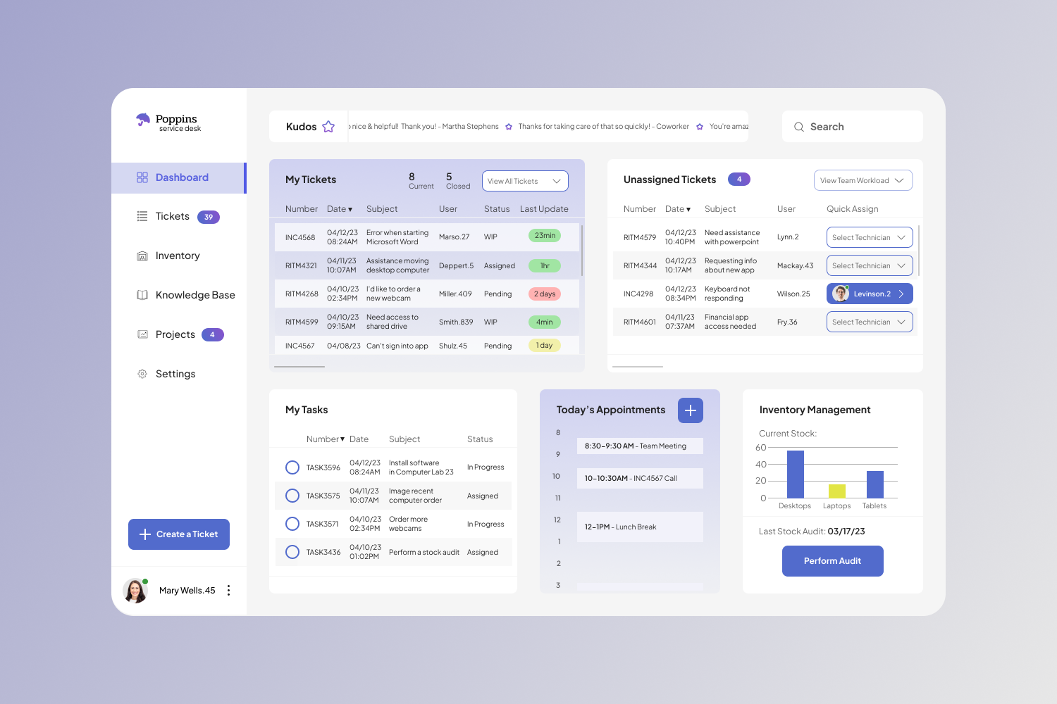 IT Service Desk - Dashboard & Service Management by Aly Bump on Dribbble