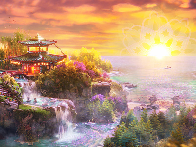 Divine Gateway 3d 3d art 3d spiritual animation beautiful blender blender 3d blender3d cg cgi colorful 3d design digital art peaceful 3d spiritual trippy trippy 3d zen