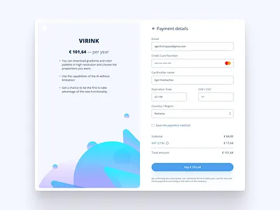 Daily UI 002 — Credit Card Checkout add cart clean clean design credit card checkout daily daily ui daily ui challenge gradient pay pay form payment payments plan product design shapes subscription plan subscriptions ui ui design ux design