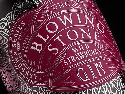 Blowing Stone Strawberry Gin branding design gin illustration logo packaging packaging design print typography whiskey