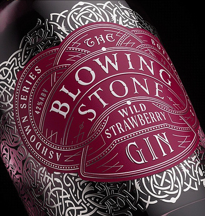 Blowing Stone Strawberry Gin branding design gin illustration logo packaging packaging design print typography whiskey