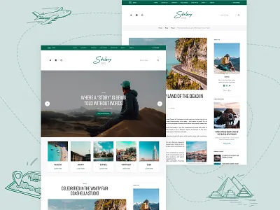 Stelary - Travel Blog Design blog template blogger design figma figma design figma template template theme travel travel blog ui8 website design wordpress