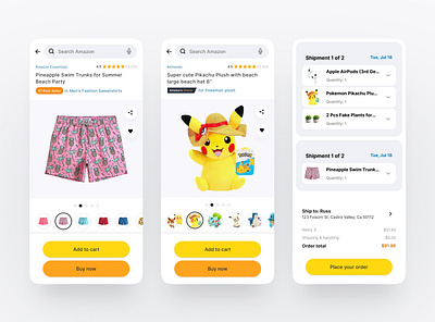 Amazon Shopping Made Simple amazon buy challenge checkout design pikachu pokemon product rebrand redesign ui ux