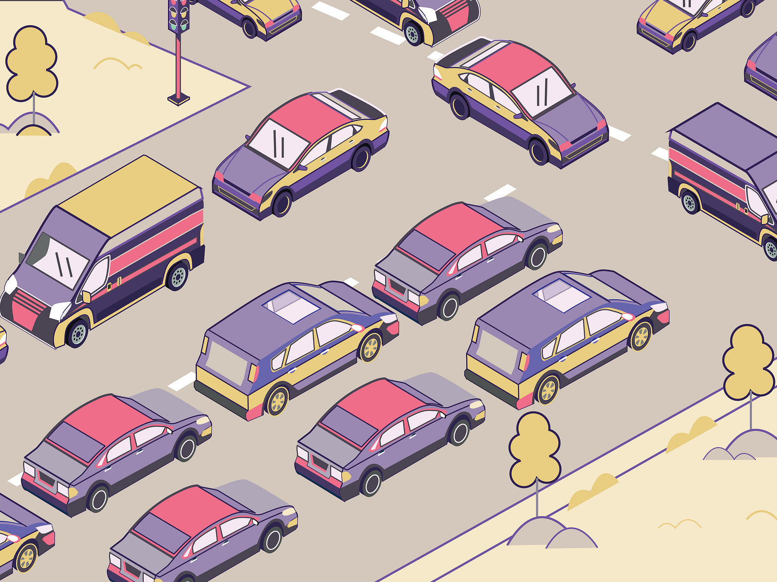 Traffic jam by Ola on Dribbble