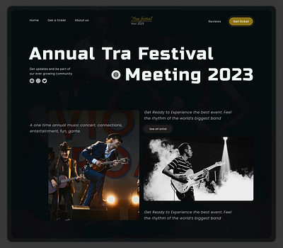 Festival Event Header Web Page design landi ui ui design uiux uiux design web header website