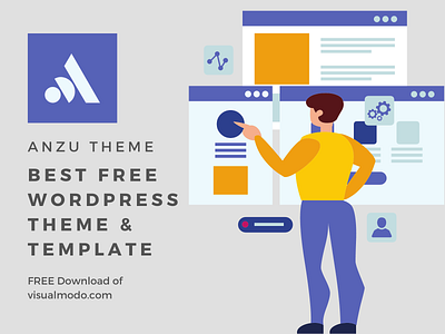 Best Free WordPress Theme & Template by Visualmodo - Anzu 3d animation branding design graphic design illustration logo motion graphics plugins responsive site builder template theme ui web design wordpress