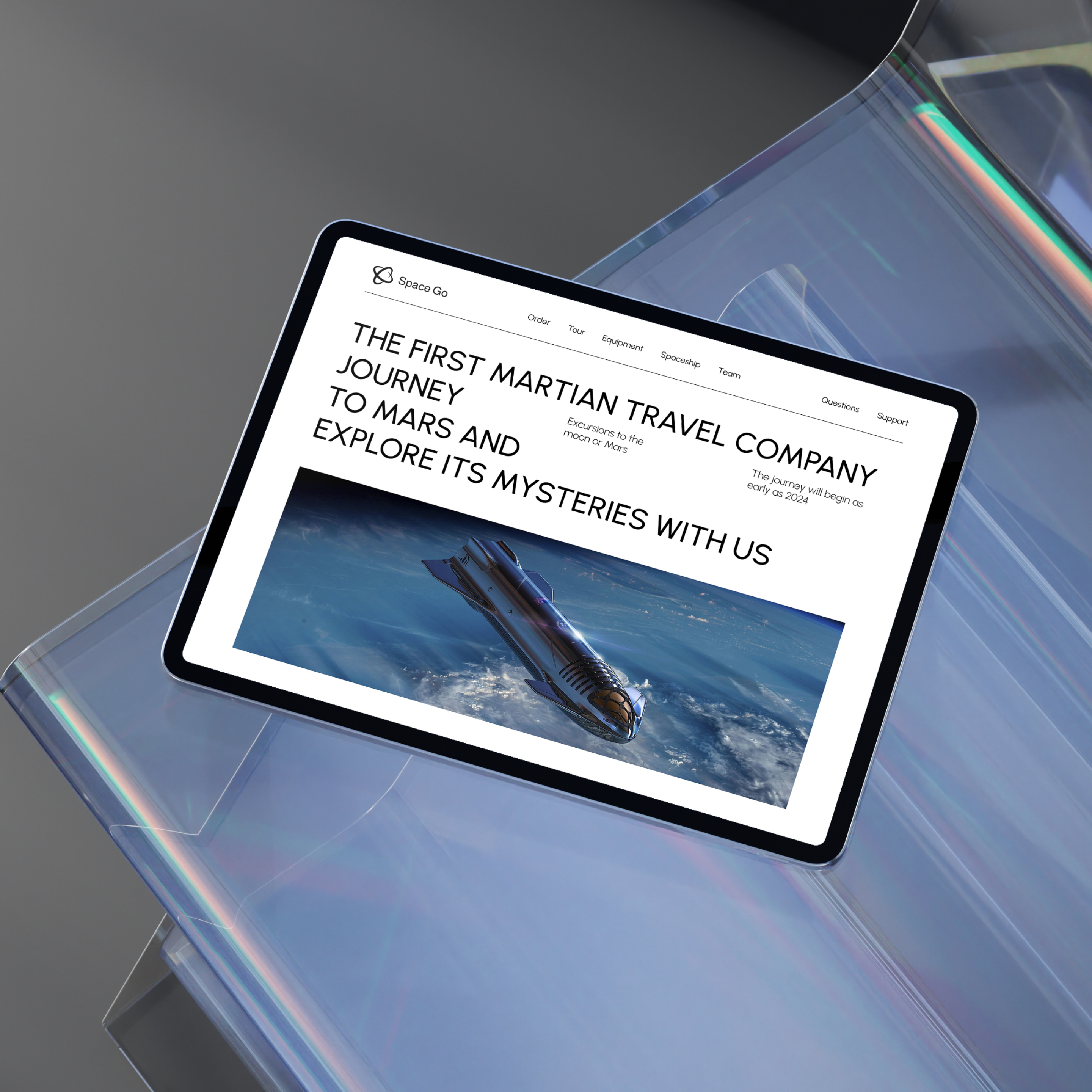 Website concept of space travel animation animation design graphic design interface mars space travel typography ui ux web design