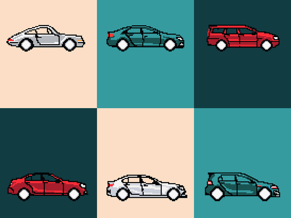 Pixel Cars Designs, Themes, Templates And Downloadable Graphic Elements 