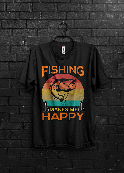 Fishing makes me happy adobe illustrator best fishing t shirt design best t shirt design design fishing fishing design fishing makes me happy fishing t shirt design. graphic design t shirt typography vector