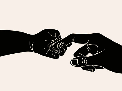 Finger Hold baby hand contrast design drawing finger graphic design hands illustration linework positive and negative vector