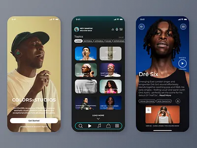 COLORSxSTUDIOS Mobile App Concept app artists colorsxstudios concept figma mobile music ui user interface ux