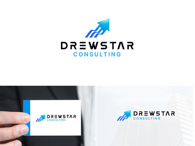 Drewstar Consulting Logo abstract agency app arrow branding business consulting corporate creative design finance graphic design identity illustration logo modern software ui upward vector