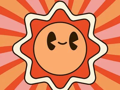 COLORFUL ORANGE AND PINK RETRO ILLUSTRATIVE STICKER BOOKMARK blank