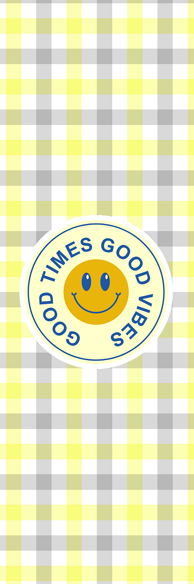 BLUE AND YELLOW RETRO BACKGROUND SMILEY STICKER BOOKMARK blank