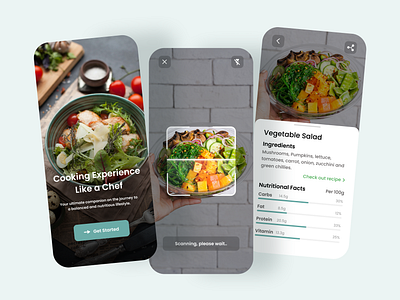 Appetastic - Mobile App 3d adobe app ar design designchallenge dietapp figma foodapp graphic design illustration minimaldesign scanner ui uidesign uiux userexperience userinterface ux vector