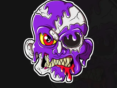 Psychedelic melting trippy dripping cartoon character logo illus art cartoon character dripping illustration logo melting psychedelic trippy