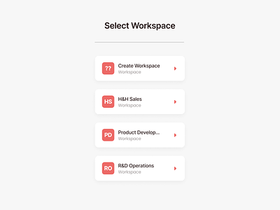 Select Workspace clean crm design dropdown interaction minimal options organization select selection space ui work workspace