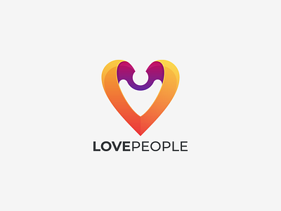 LOVE PEOPLE branding design graphic design icon logo love coloring love icon love logo vector