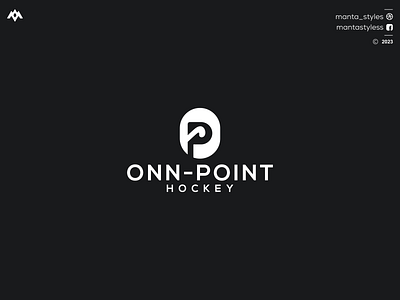 ONN-POINT HOCKEY branding design graphic design hockey logo logo op design op logo p design po logo