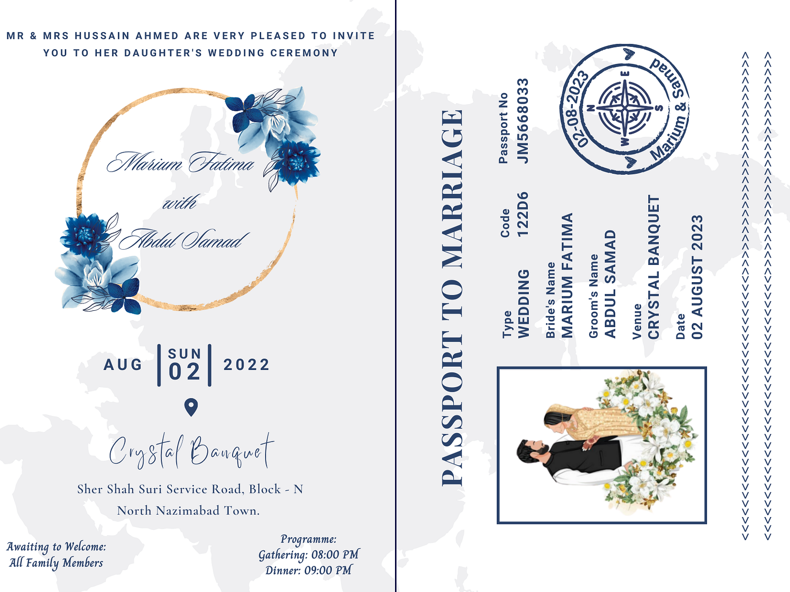 passport wedding card (back) by Javairya Hussain on Dribbble