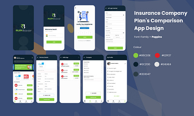 Mobile app design for an Insurance company's plans comparison branding design figma finance insurance loan mobile app photoshop technology ui website