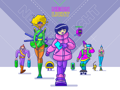 NEONLICHT 2d adobe illustrator cyberpunk design illustration vector xhyle