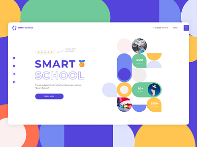 Corporate website for "Smart School" corporate website illustration minimalism product design ui uxuidesign webdesign website