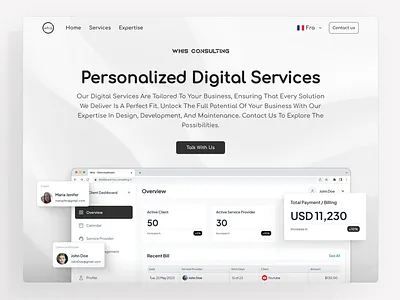 Whis - SaaS IT Consulting Hero Page black clean concept design landing page mono saas simple trust ui web app website