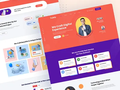 Quiety Digital Marketing Agency Landing Page affiliate agency home agency landing page business clean creative agency digital agency digital marketing home page insight landing page management modern revenue seo web analytic web design