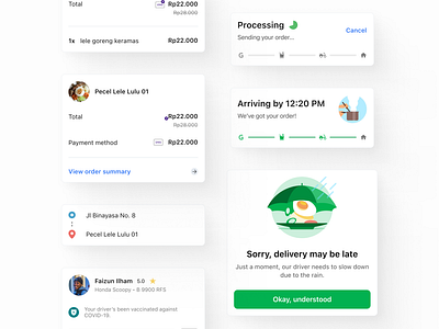 GrabFood card component design concepts application card card component component grabfood mobile mobile app ui ui design