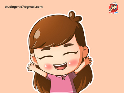 Cartoon Character Emote Chibi Style - Chibi Brown Girl cartoon cutecharacterdesign design graphicdesign illustration