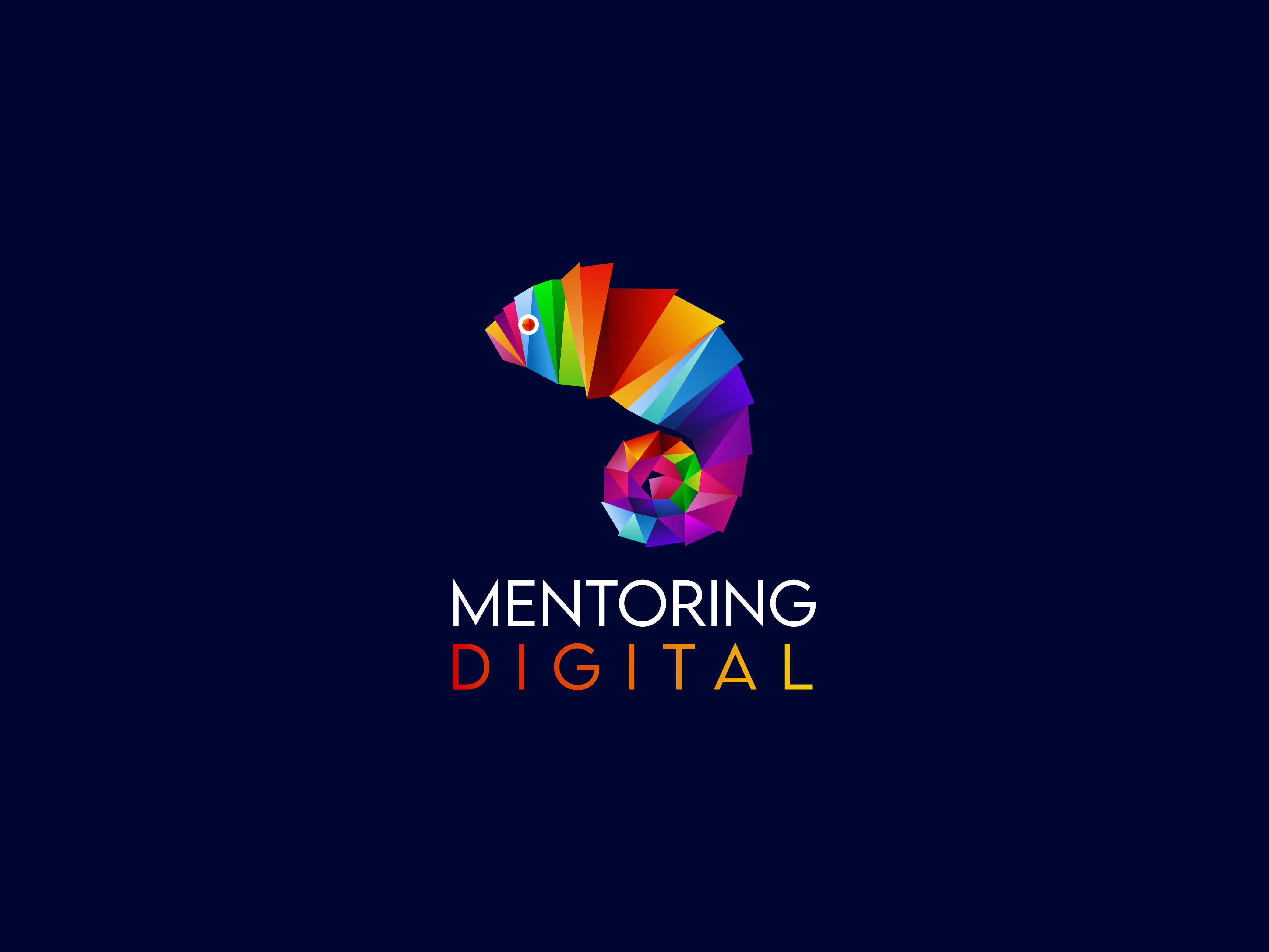 Digital Mentoring 3d logo chameleon custom logo design gaming logos geometric logo graphic graphic design illustration logo logo design low poly polygonal logo ui