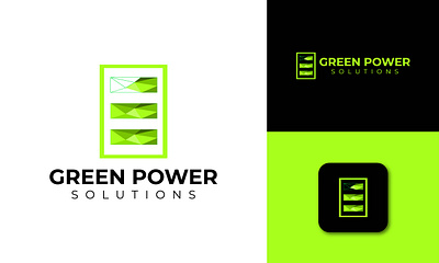 Green Power Solutions 3d logo battery logo brand design branding design electric logo geometric logo graphic graphic design green logo icon illustration logo low poly polygonal logo power logo