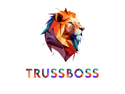 TrussBoss _ Lion Face Logo 3d logo brand design branding design geometric logo graphic graphic design illustration lion lion face lion logo logo low poly multicolor polygonal logo ubaid ui