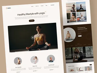 Yoga Training Landing Page adobe xd figma landing landing page landingpage training ui ui design uiux ux ux design web web design web landing page website website design website landing page yoga yoga training website yoga website