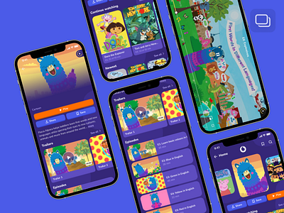 Vodacom - Kid's Territory branding bright colors children clean design color palettes design for kids e commerce kids interface kids mode landing page mobile application mobile ui netflix playful stream streaming content streaming platform typography ui design visual identity