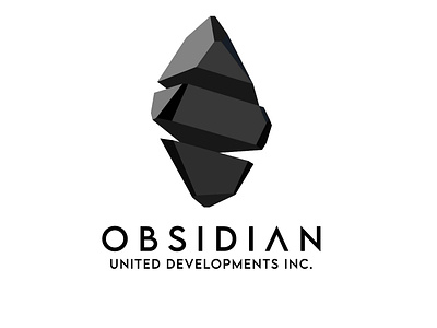 OBSIDIAN 3d logo branding crystal logo design diamond gem logo geometric logo graphic design jewelry logo logo low poly online store polygonal logo stone logo store logo