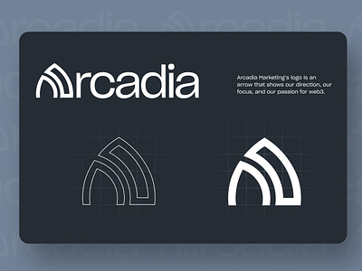 Arcadia Marketing's Logo V1 a logo a symbol arc logos arcadia logo logo versions ui