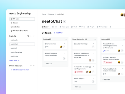 neetoPlanner projects page design minimal neeto product ui ux