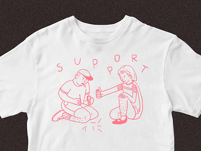 Support your locals animation clothes fashion flat illustration local merch print support t shirt