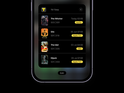 TV Tracking Widget app apple application clean concept dark mode design ios layout light mode minimal mobile modern tracking tv tv tracking ui ux widget widgets