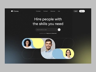 Ourea - Recruitment Website concept dark mode design hero section landing page site typography ui visual visual design website