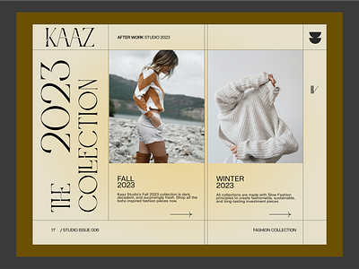 KAAZ STUDIO© 2023 COLLECTION fashion interface kaaz layout offline online palette typography ui
