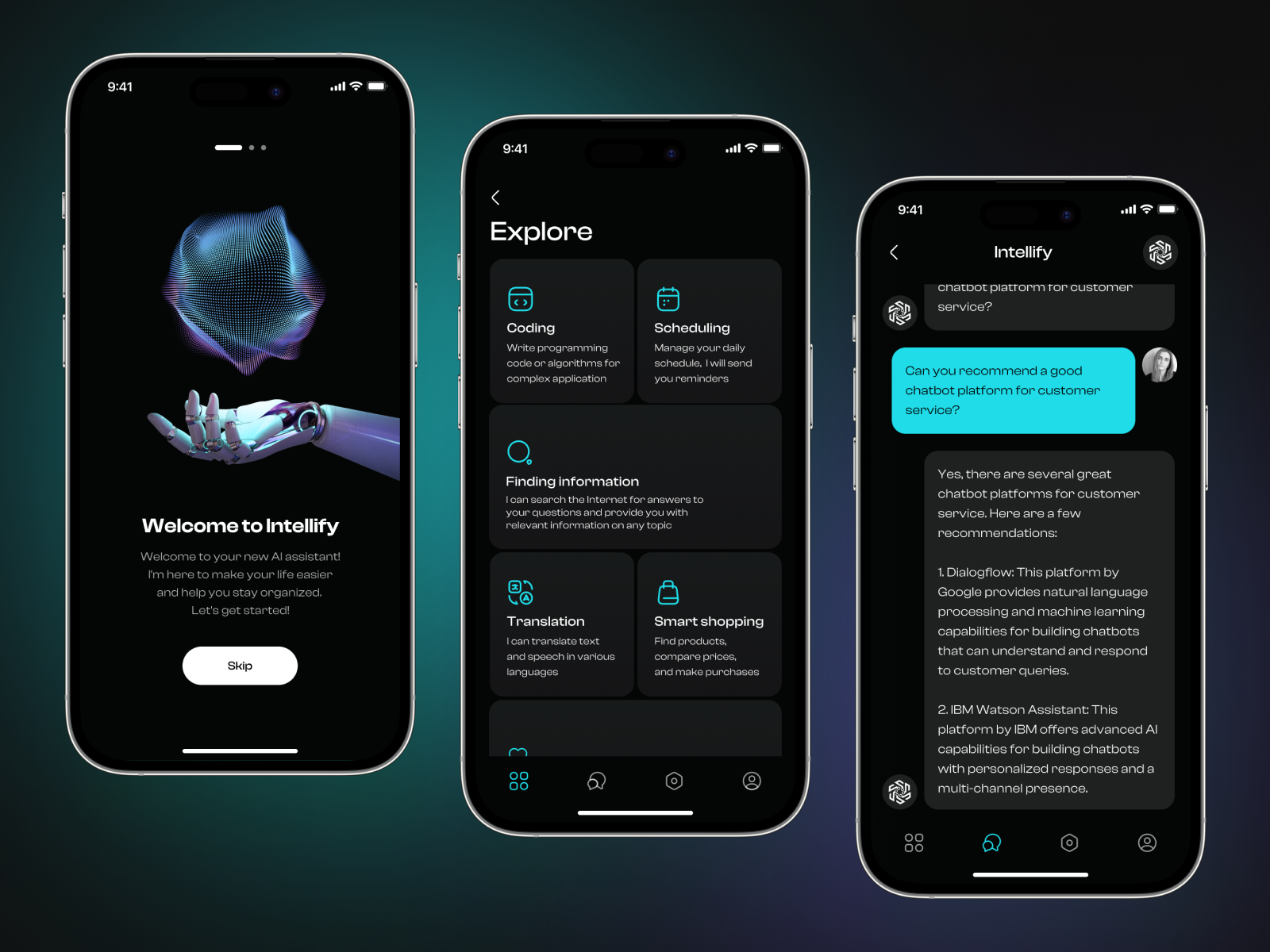 Ai assistant app by ronas it ui ux team on dribbble
