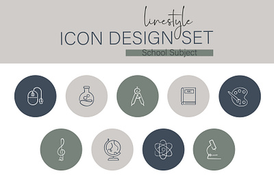 Linestyle Icon Design School Subject art