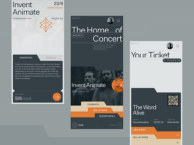 Batick - Ticket Concert App app booking brutalism clean design event layout live concert metal music ticket ticket app ticket concert typography ui user interface ux