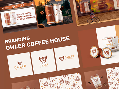 OWLER COFFEE BRANDING ads advertising animation brand design branding cafe logo can coffee design graphic design logo logomark motion packaging social media uiux