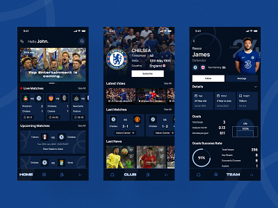 Chelsea Football Mobile App cards chelsea design football live livematch livescore match player score soccer ui ux