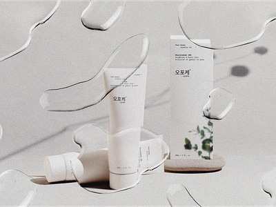 Opoke | brand identity & packaging design for Korean cosmetic beauty box brand identity branding care cosmetic cream face foam jar korean label logo lotion natural packaging design serum skin tube